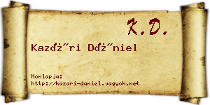 Kazári Dániel névjegykártya